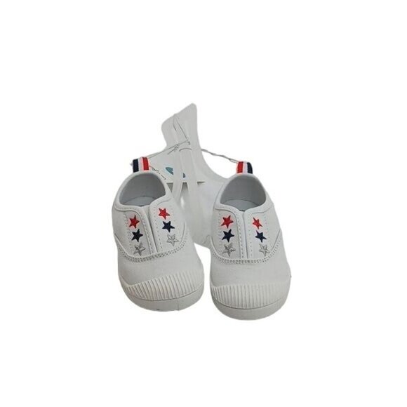 Cat & Jack Canvas Shoes White Archer Patriotic Red White Blue Stars Toddler Girl - Picture 2 of 8